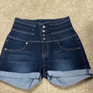 Blue denim shorts, high waist by boom boom